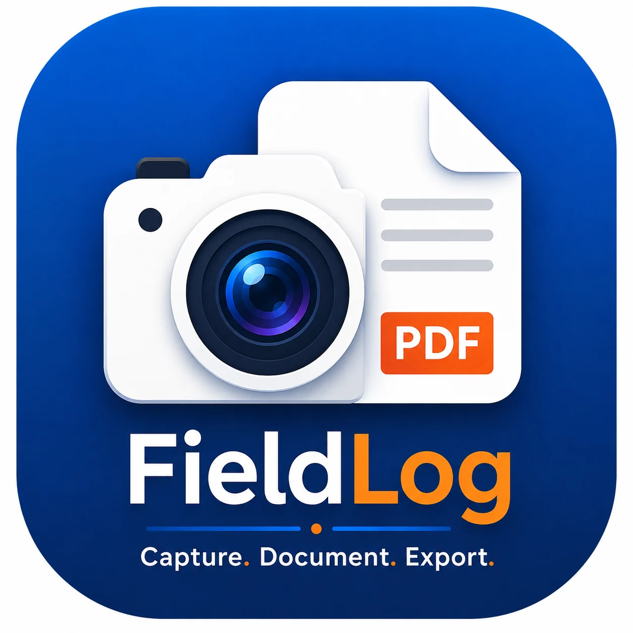 FieldLog field photo documentation and PDF reporting app