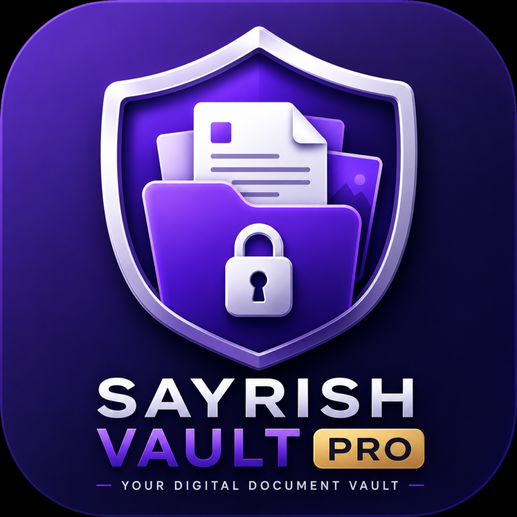Sayrish Vault Pro secure digital document vault app